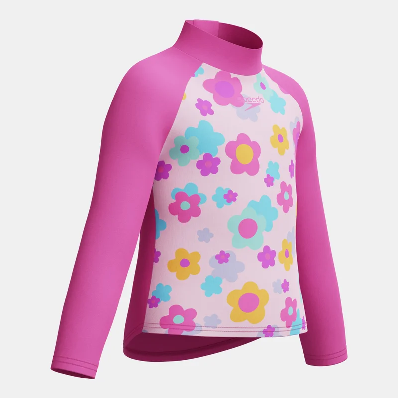 speedo Pink Kids' Print Swimming Rashguard  | Best Price UAE